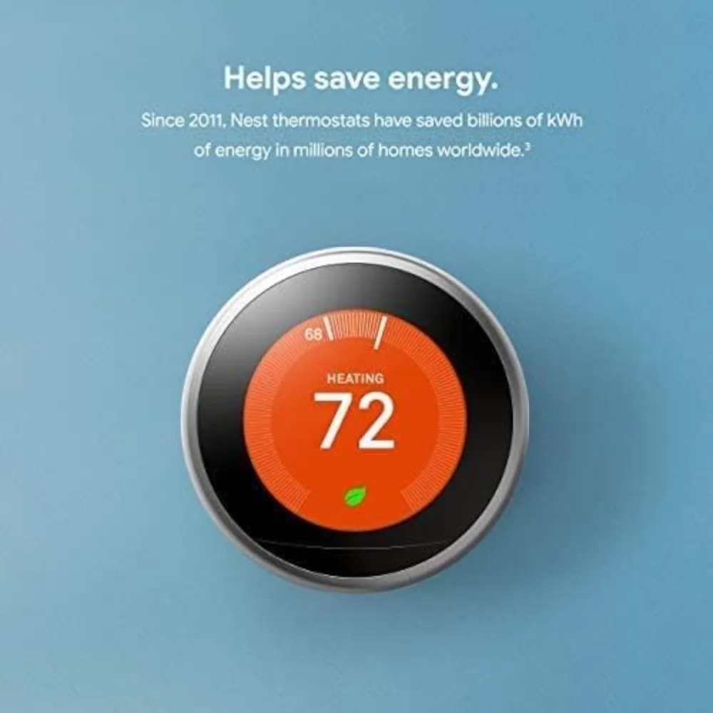 Nest Thermostat 3rd Gen in heating mode showing 72°F