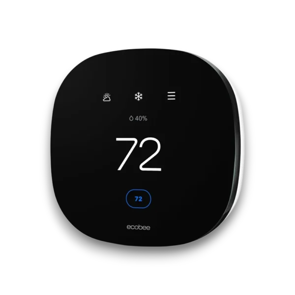 ecobee 3 lite smart thermostat sleek black display