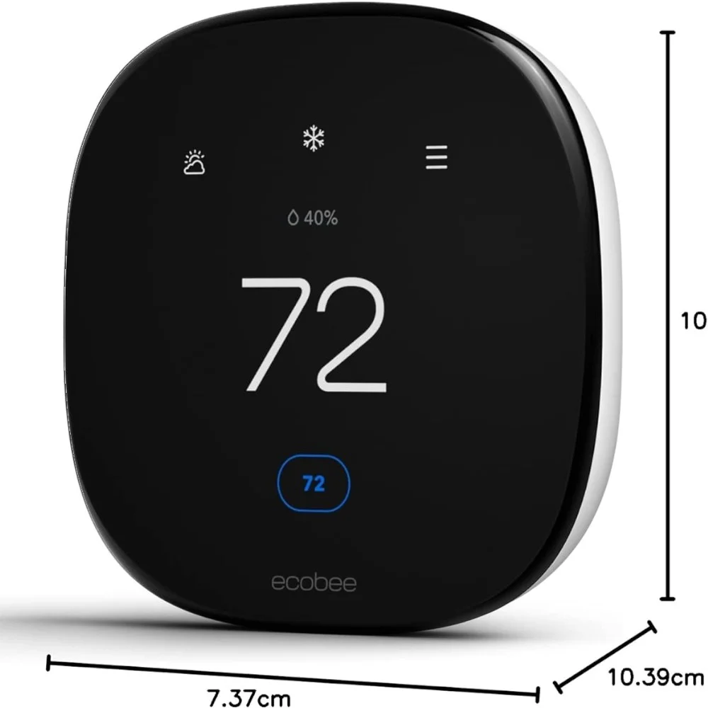 Ecobee Smart Thermostat Enhanced with dimensions in cm