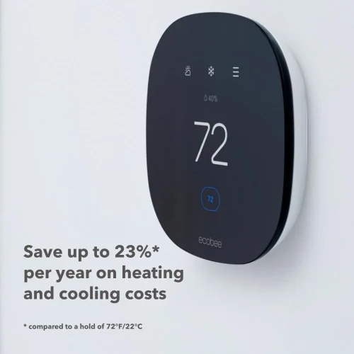 ecobee 3 lite smart thermostat showing 72°F on wall display
